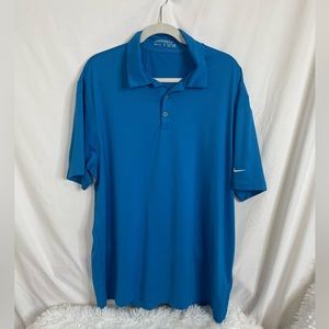 NikeGolf Nike Dri-Fit Polo Shirt Blue Short Sleeve Size XL